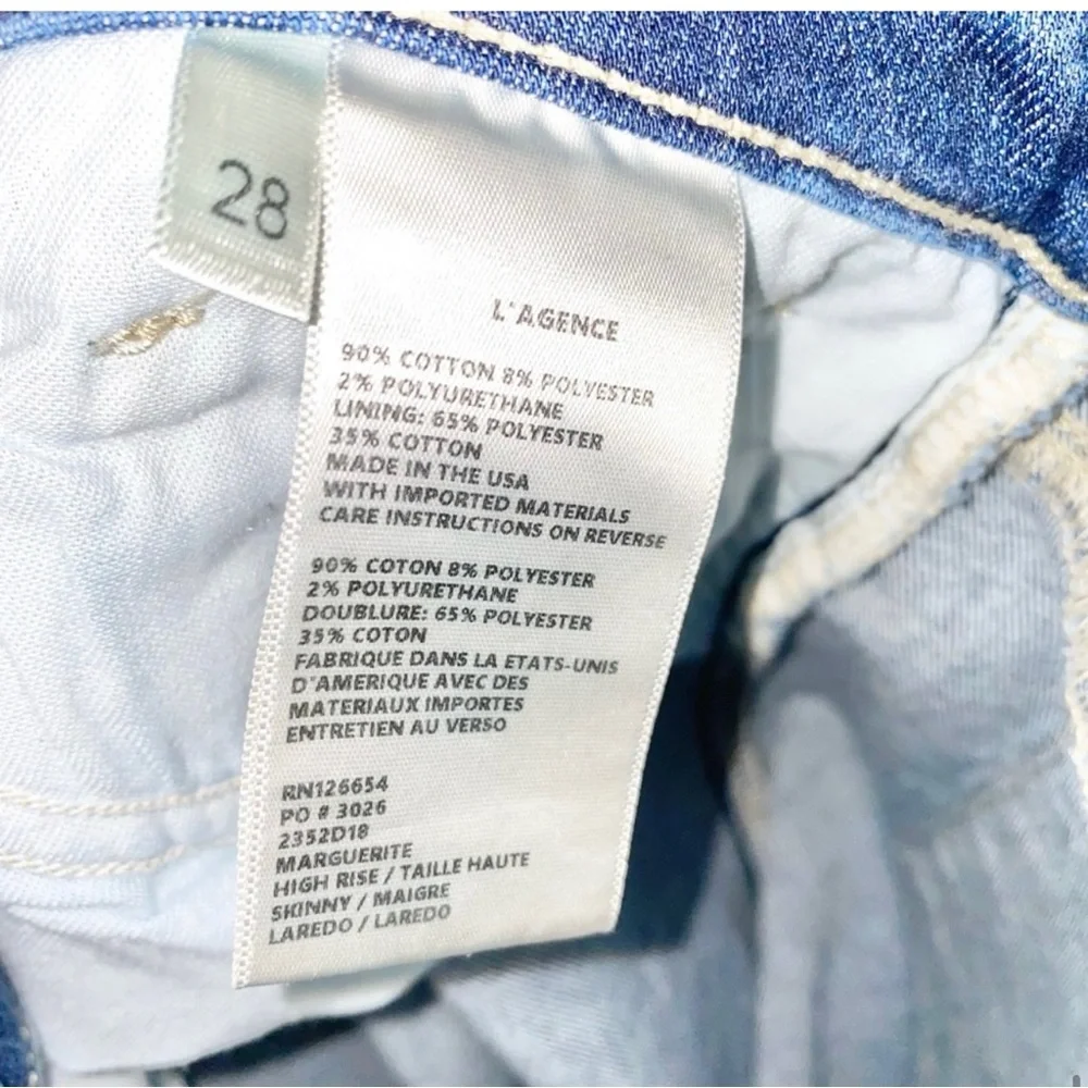 L'AGENCE Marguerite High Rise Skinny Jeans in Laredo size 28 - Picture 10 of 15